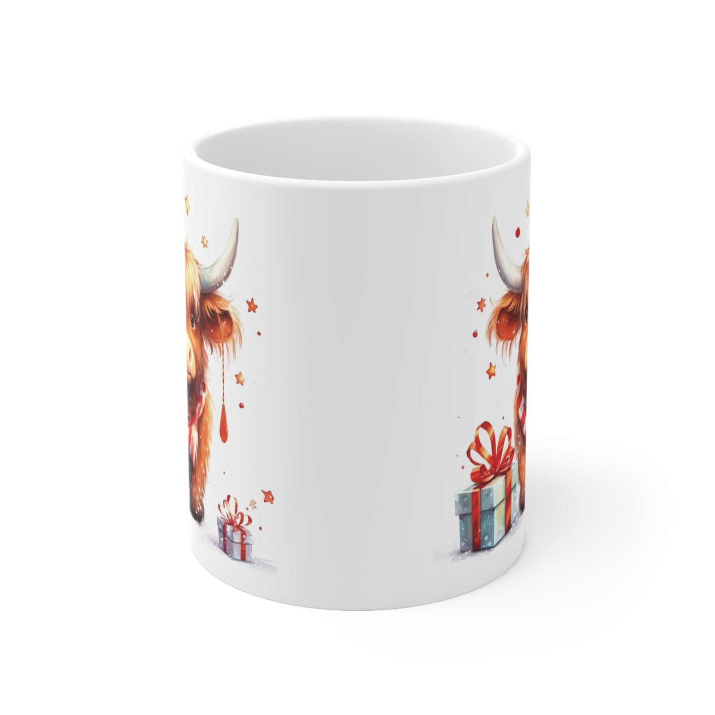 Personalised/Non Personalised Highland Cow, Ceramic Mug 11oz, Highland Cow Mug