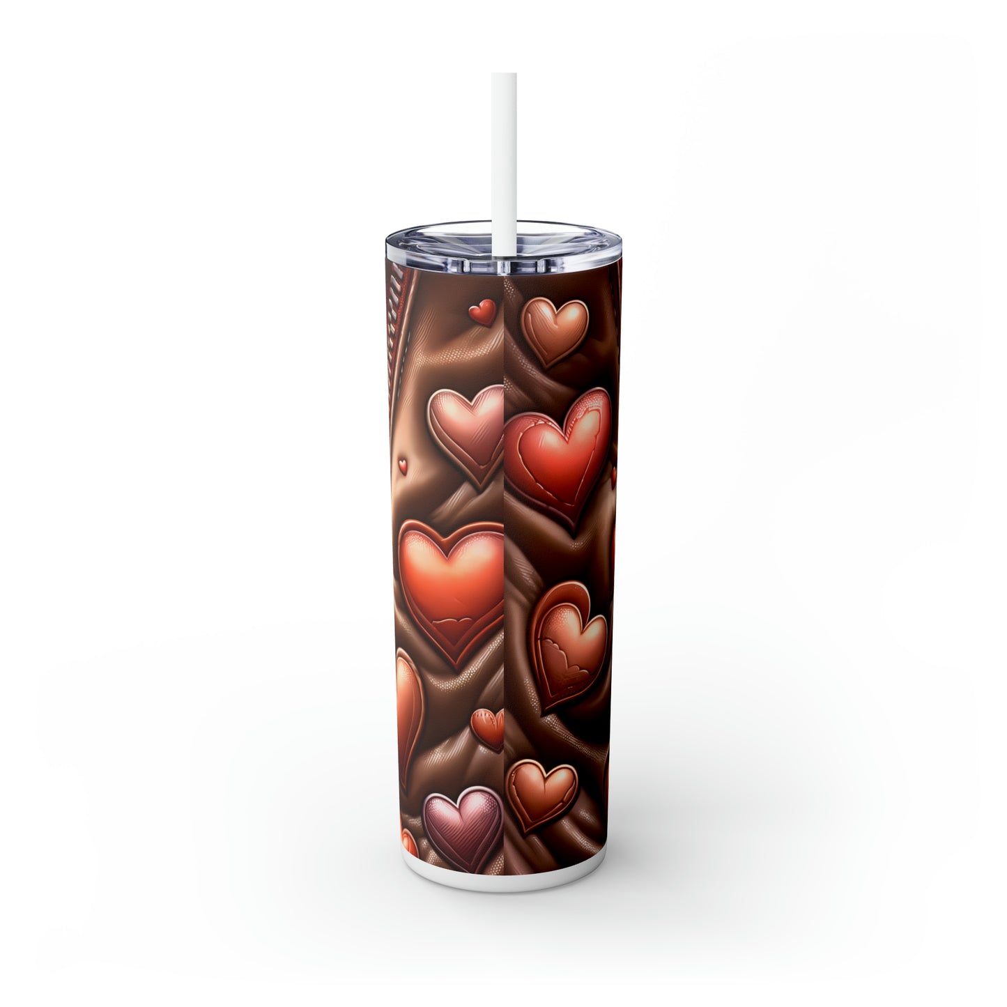 Skinny Tumbler with Straw, 20oz, Cat, Valentines Day, awd-915