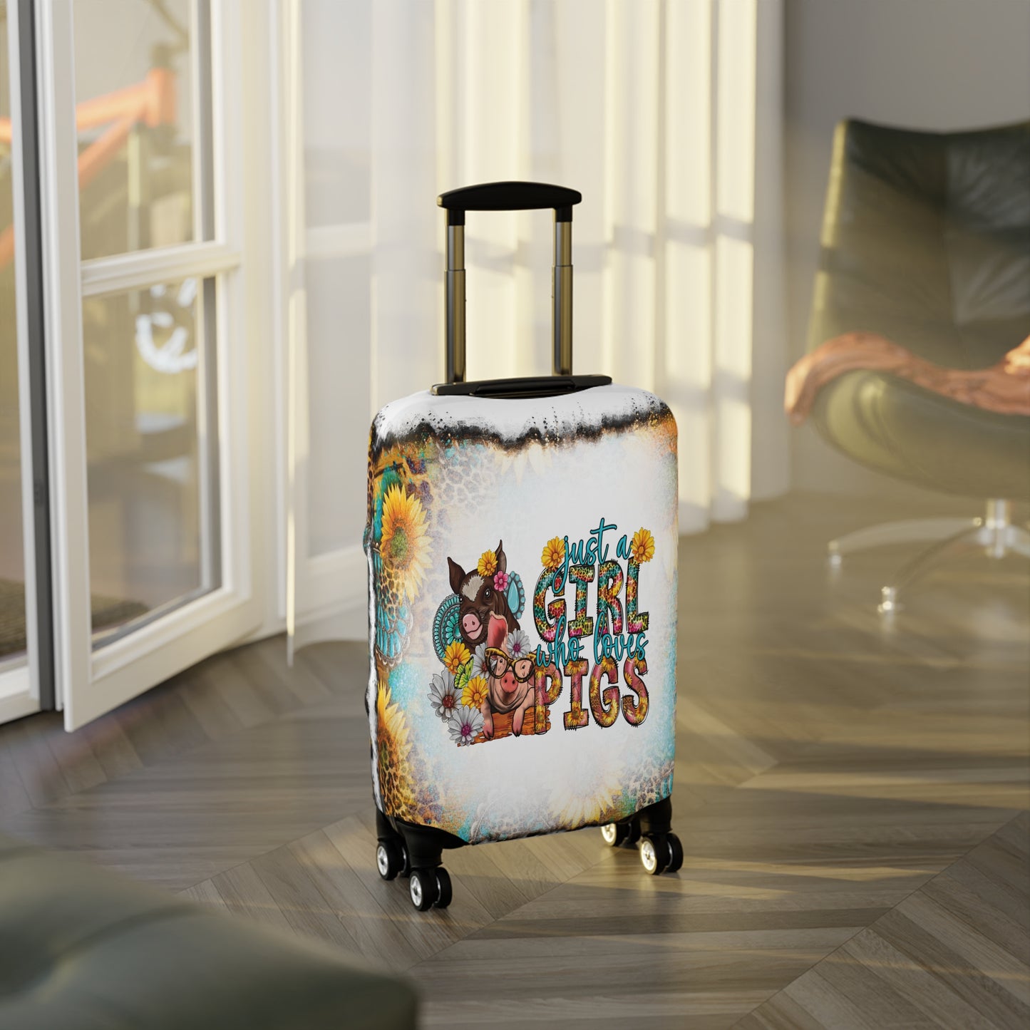 Luggage Cover, Country and Western, Just a Girl who Loves Pigs, awd-1012