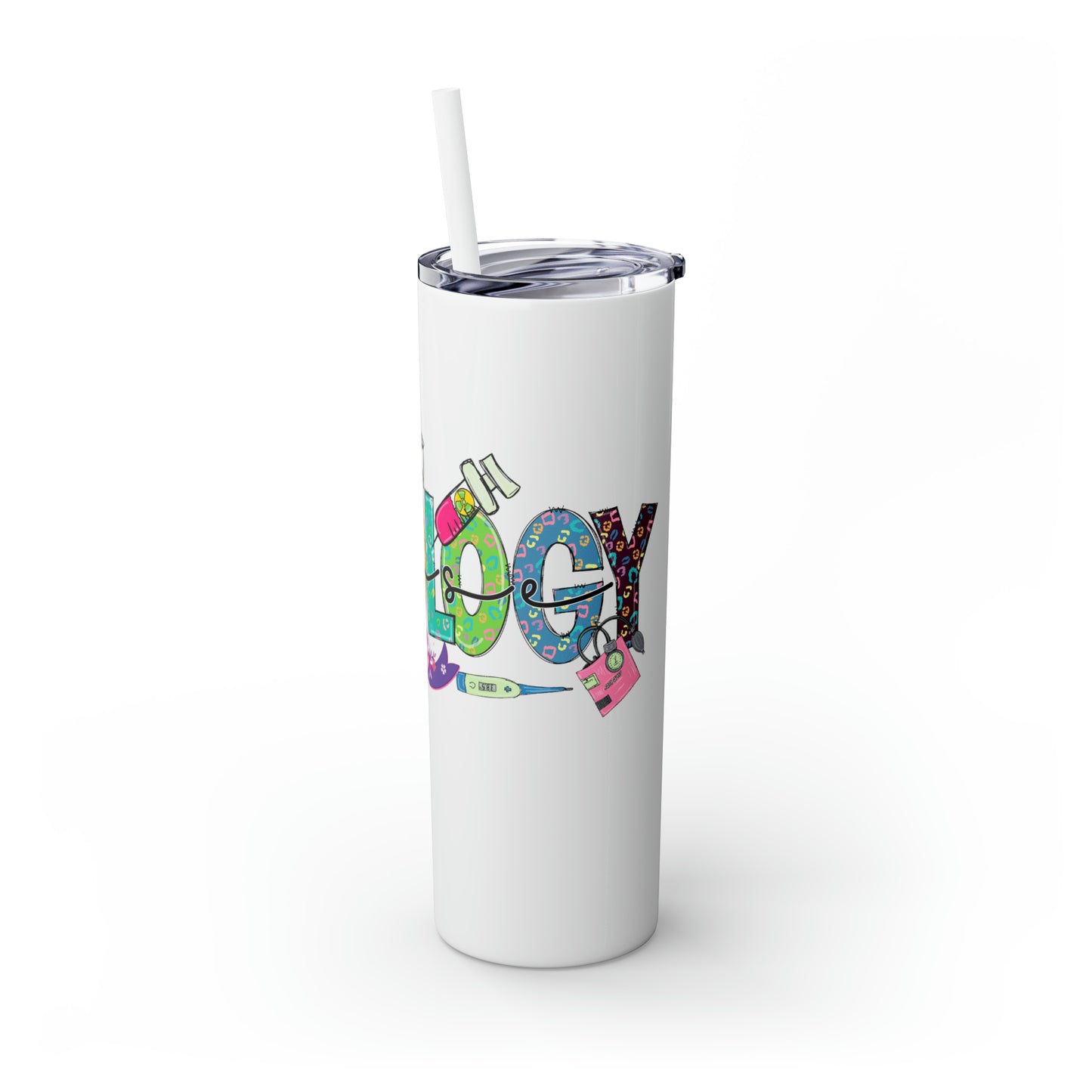 Skinny Tumbler with Straw, 20oz, Oncology