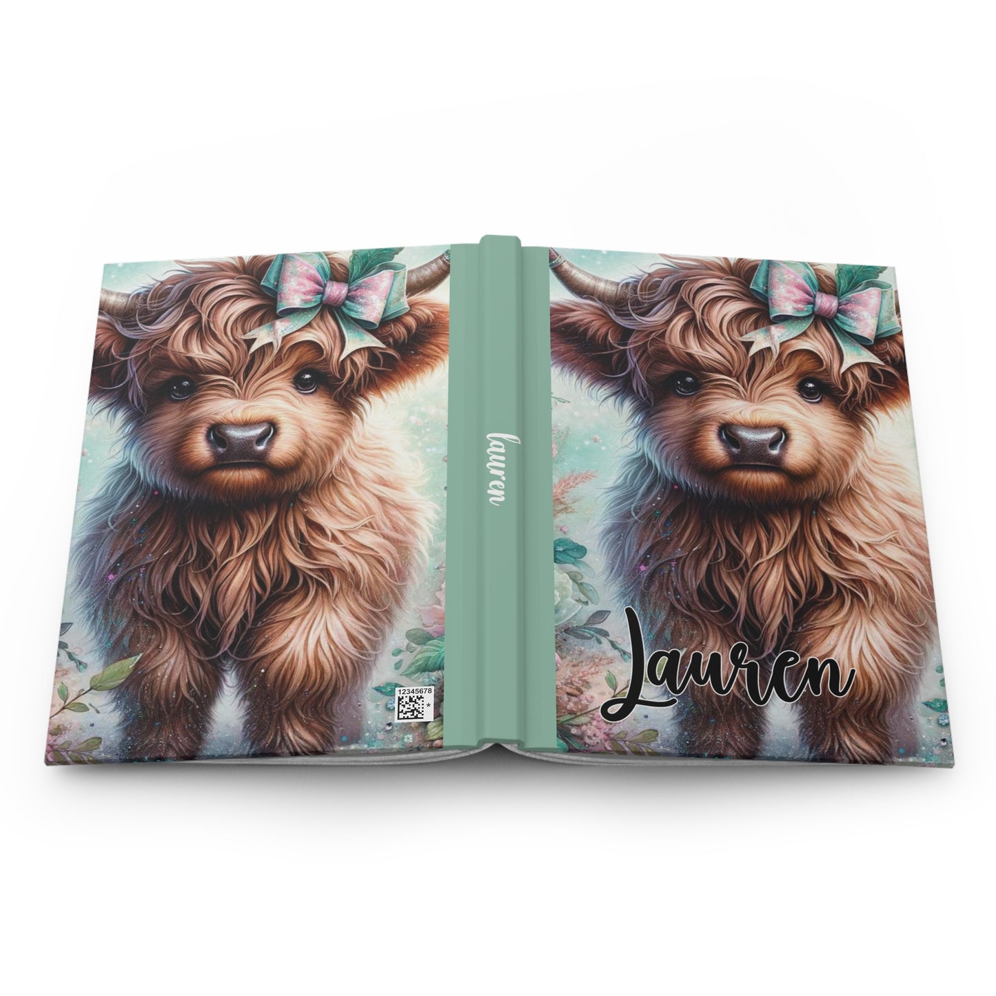 Personalised Hardcover Journal Matte, Highland Cow, awd-1418