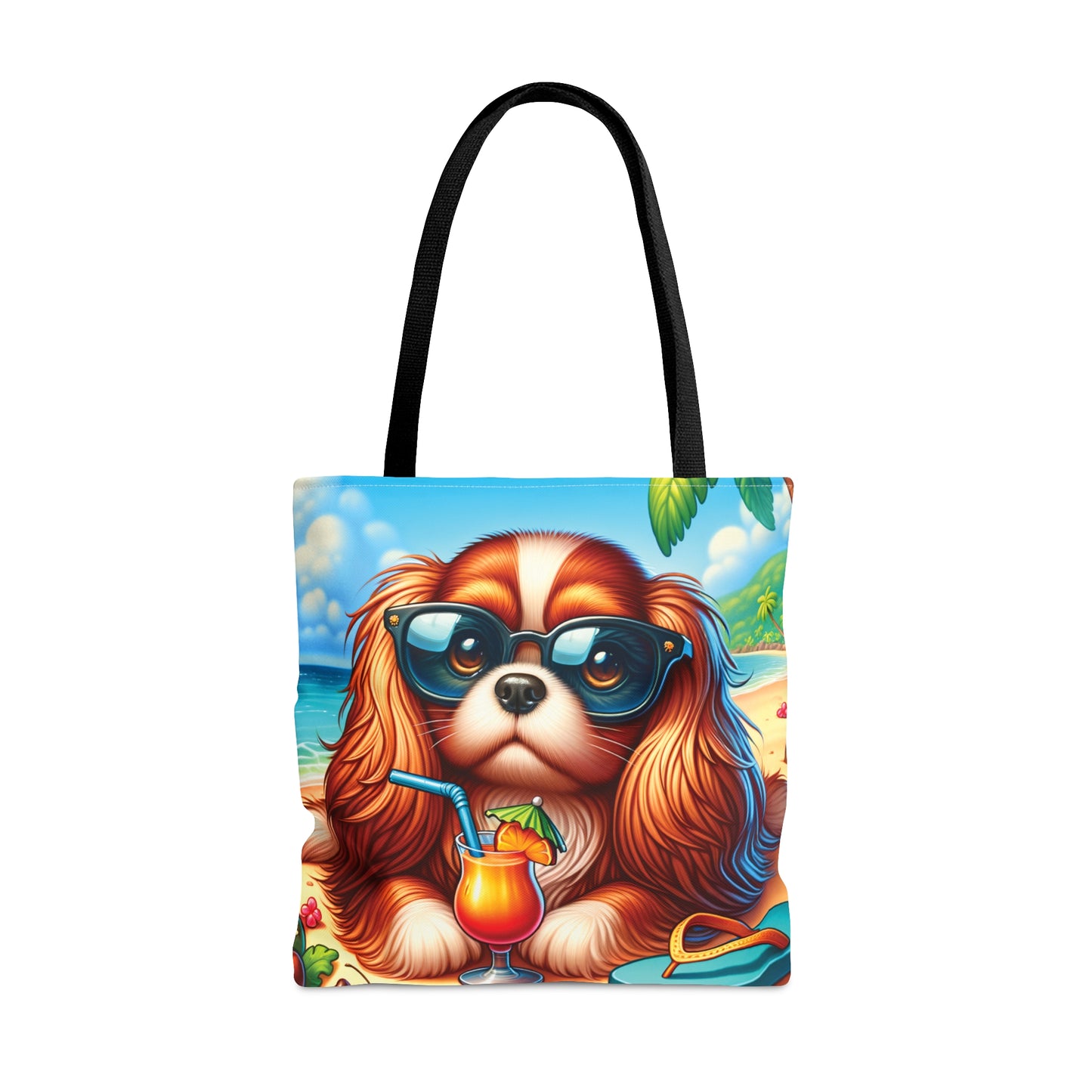 Tote Bag, Dog on Beach, Cavalier King Charles, Tote bag, awd-1204