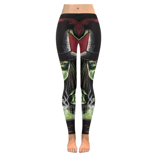 halloween witch Women's Low Rise Leggings (Invisible Stitch)