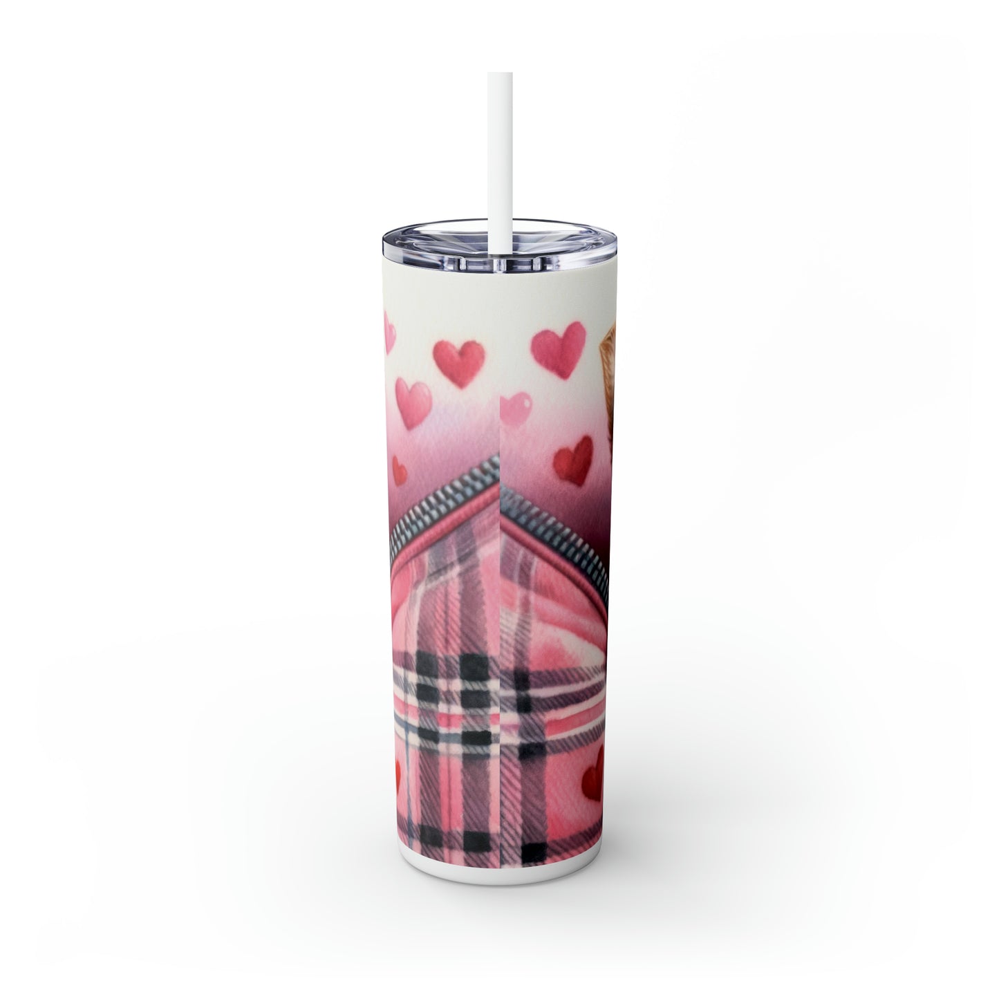 Skinny Tumbler with Straw, 20oz, Dog, Valentines Day, awd-829