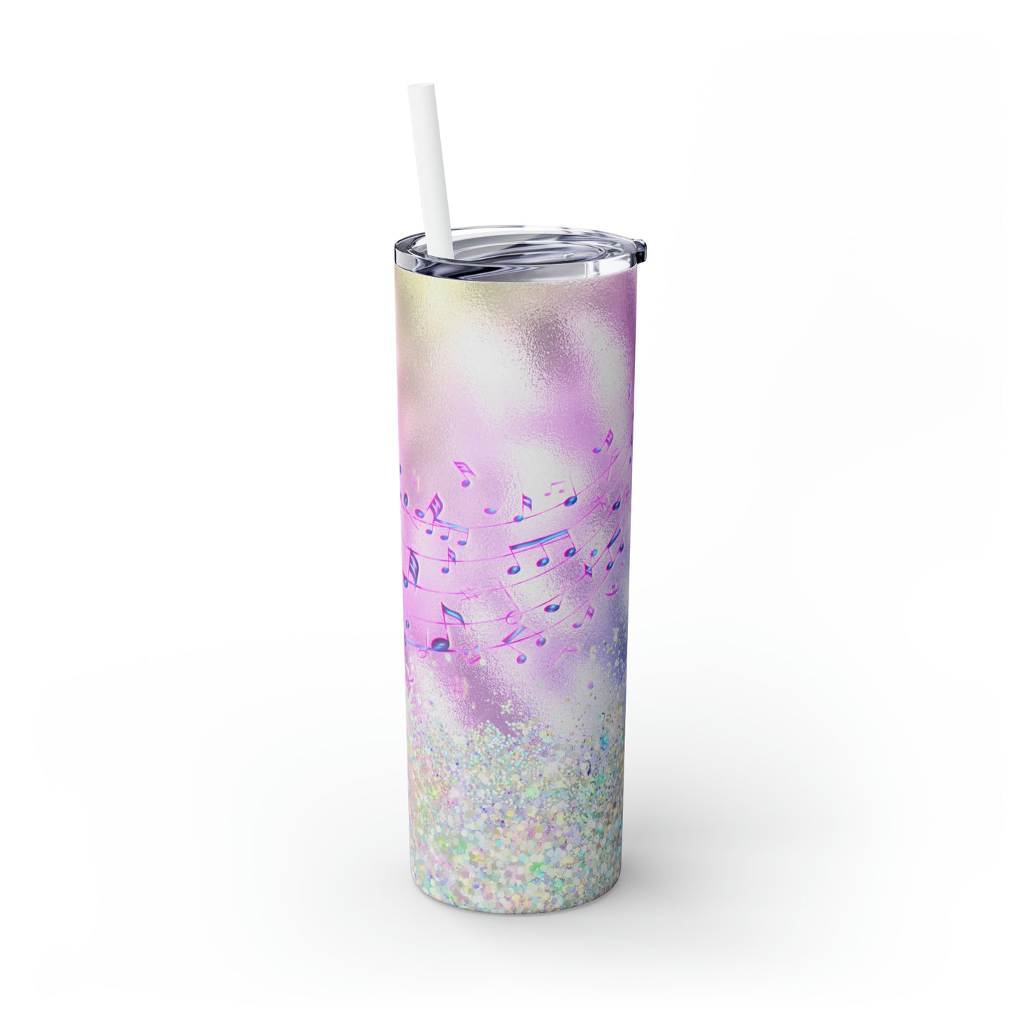 Skinny Tumbler with Straw, 20oz, Music