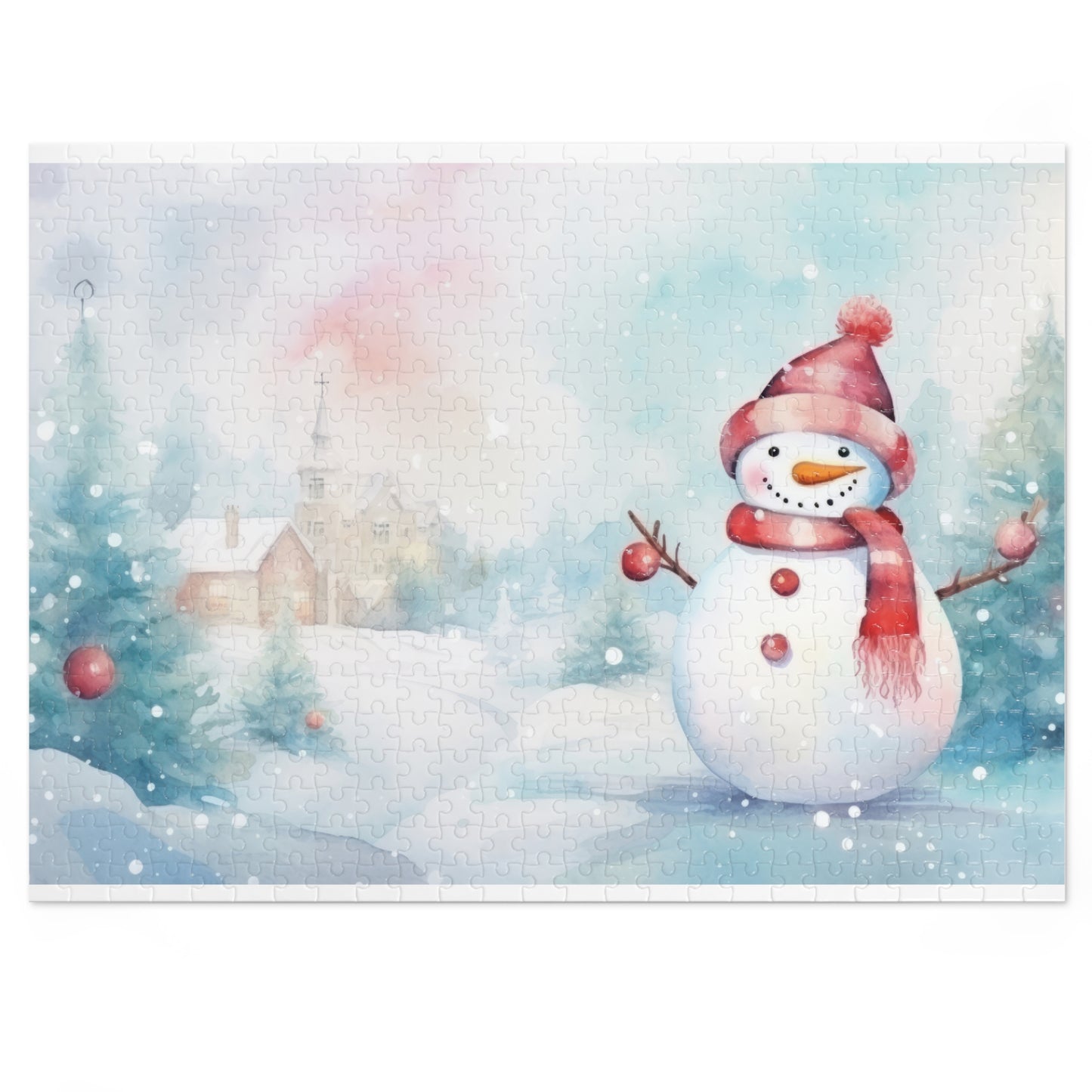 Puzzle, Christmas Snowman, Personalised/Non-Personalised (30, 110, 252, 500,1000-Piece)