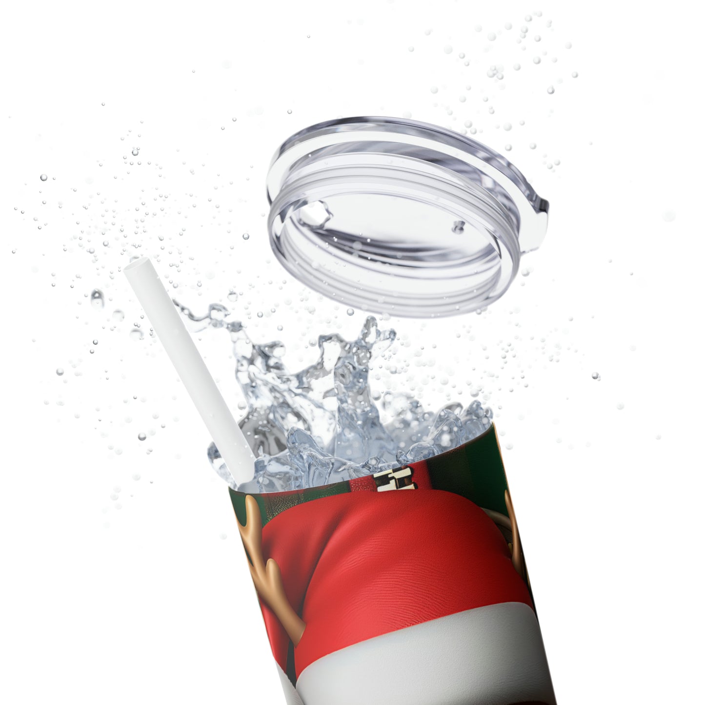 Skinny Tumbler with Straw, 20oz,  Reindeer, awd - 856