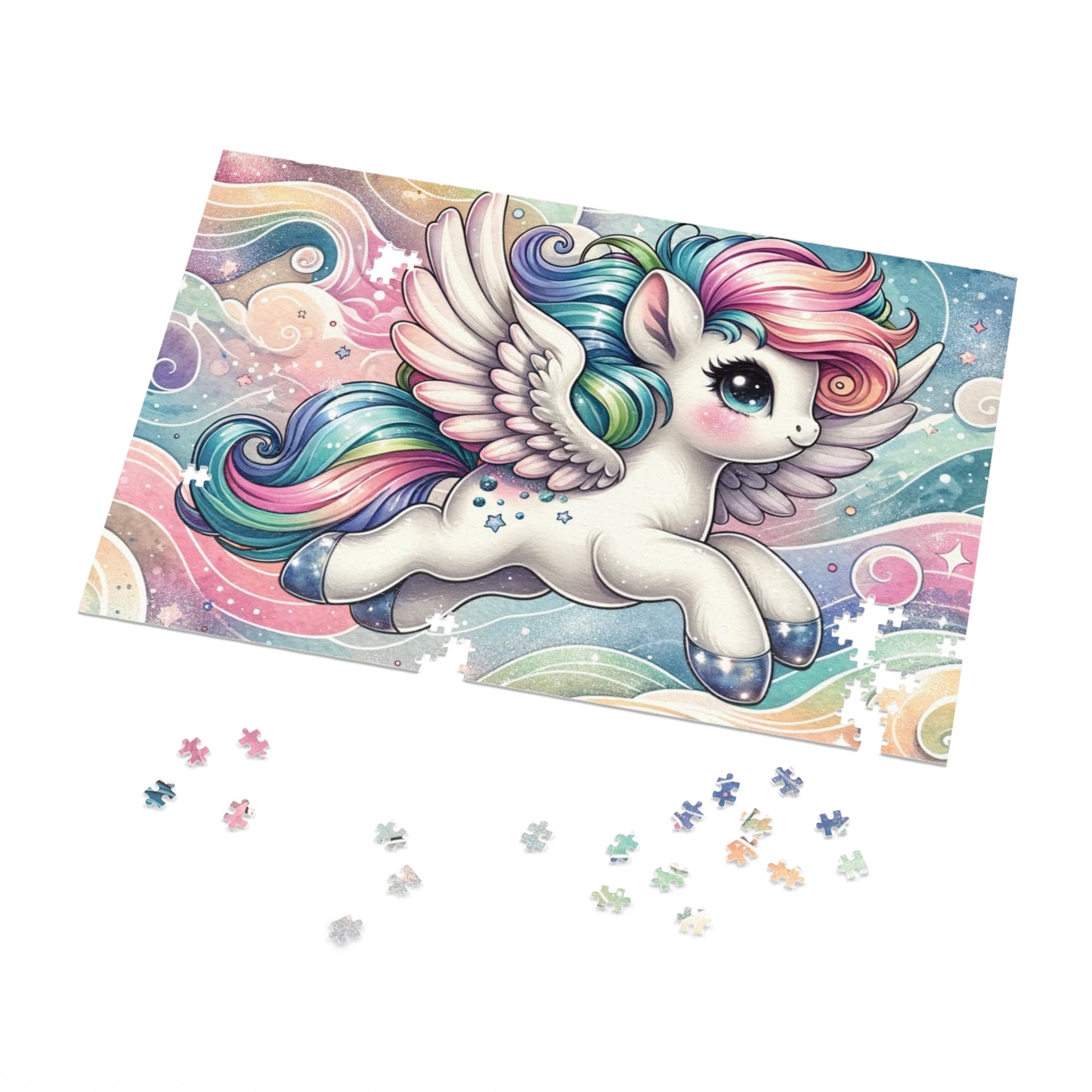 Puzzle, Rainbow Unicorn, Personalised/Non-Personalised (30, 110, 252, 500,1000-Piece) awd-645