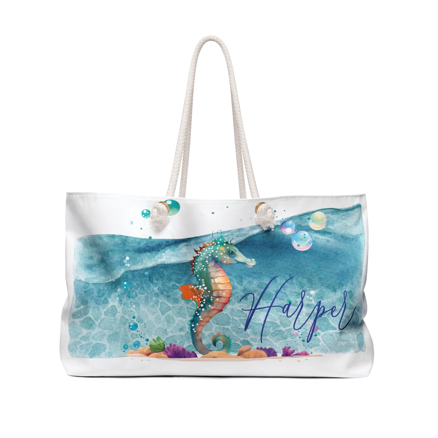 Personalised Weekender Bag, Seahorse, Large Weekender Bag, Beach Bag, Personalised/Non Personalised