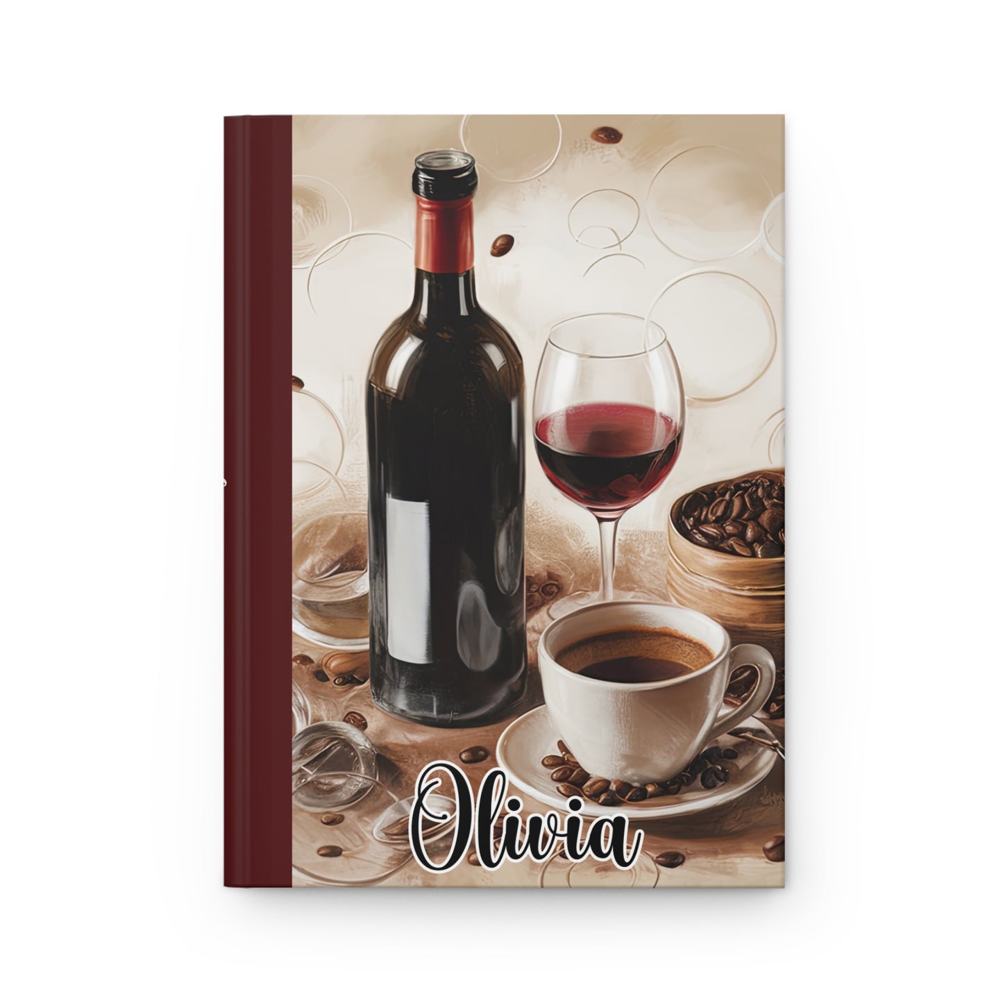 Personalised Hardcover Journal Matte, Wine, awd-1707