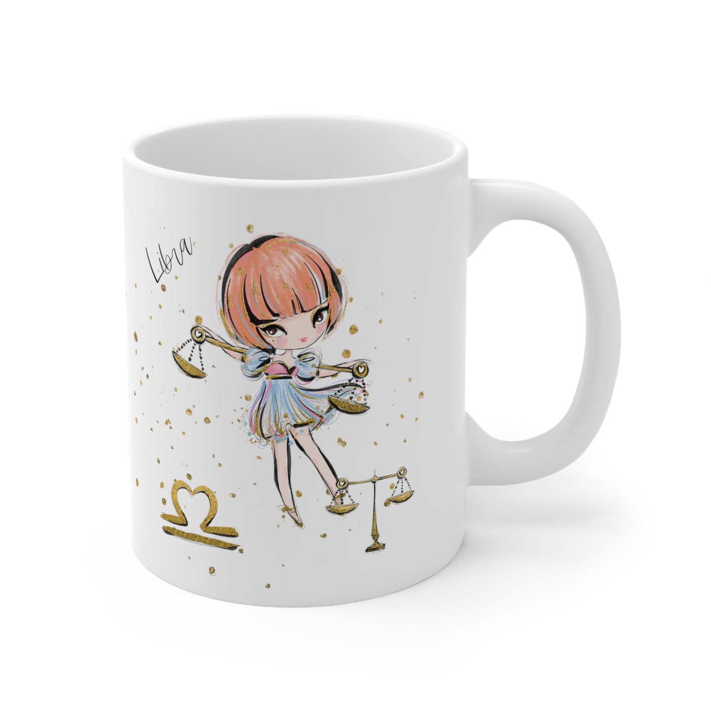 Personalised/Non Personalised Zodiac Sign, Libra, Ceramic Mug 11oz