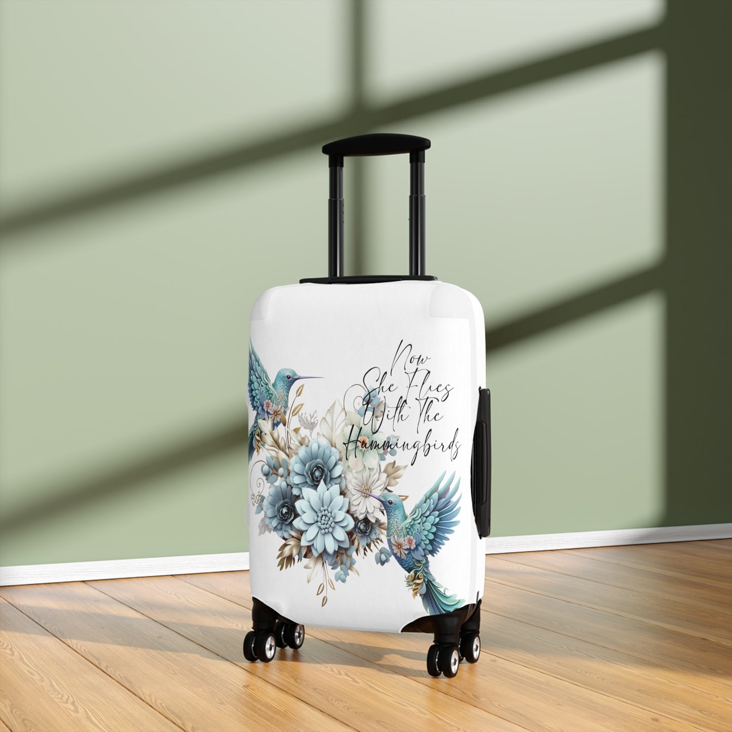 Luggage Cover, Hummingbird, Now she flies with Hummingbirds, awd-1468