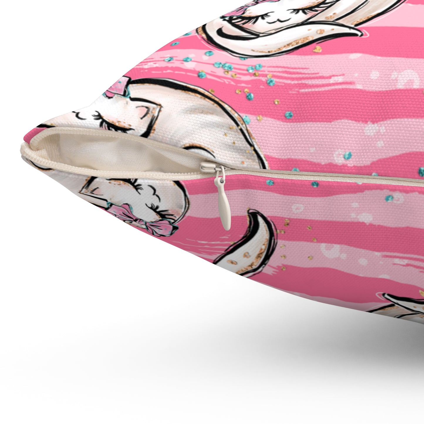 Spun Polyester Square Pillow, Cats Cushion