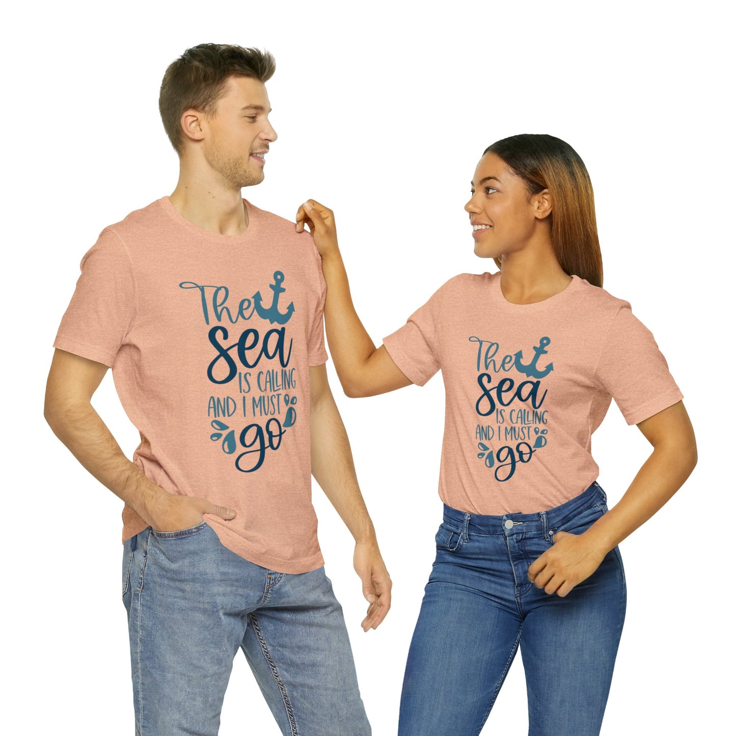 Unisex Jersey Short Sleeve Tee, Cruise Tee, The Sea is Calling, 100% Cotton, Light Fabric 142 g/m²