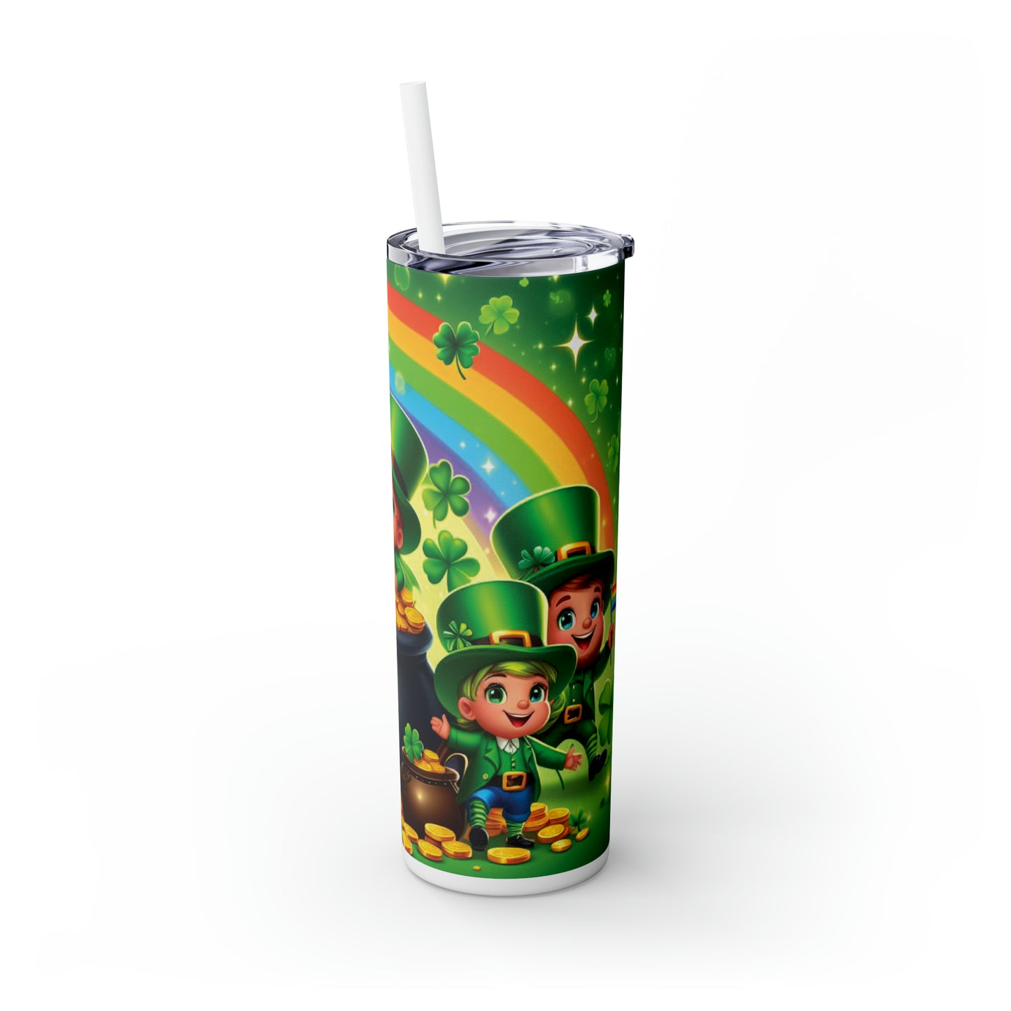 Skinny Tumbler with Straw, 20oz, St Patricks Day