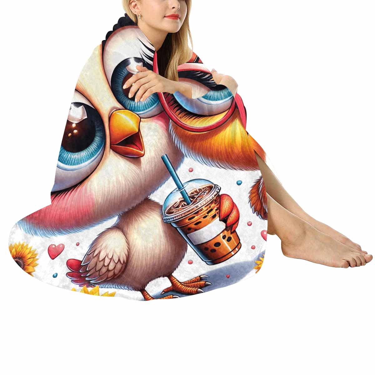 Chickens_Awd35163  Circular Micro Fleece Blanket 60"