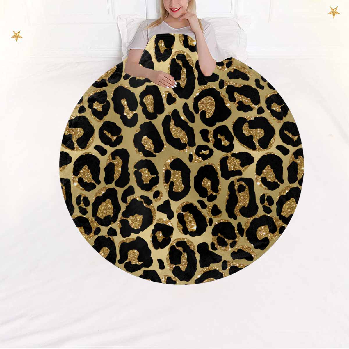 Animal Print 2  Circular Micro Fleece Blanket 60"