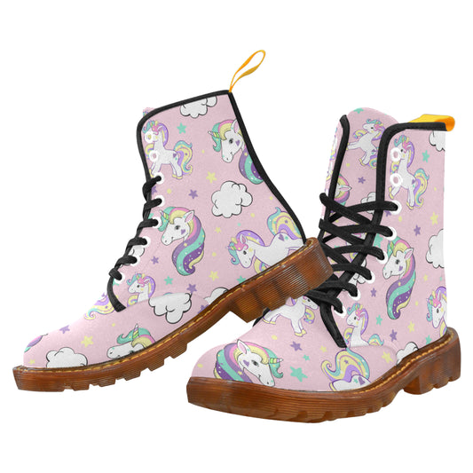 Martin Boots For Women Beautiful unicorns and clouds