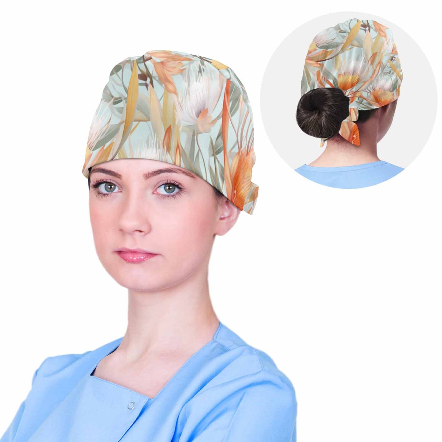 Nurse Scrub Cap Australian Floral 3  Scrub Cap