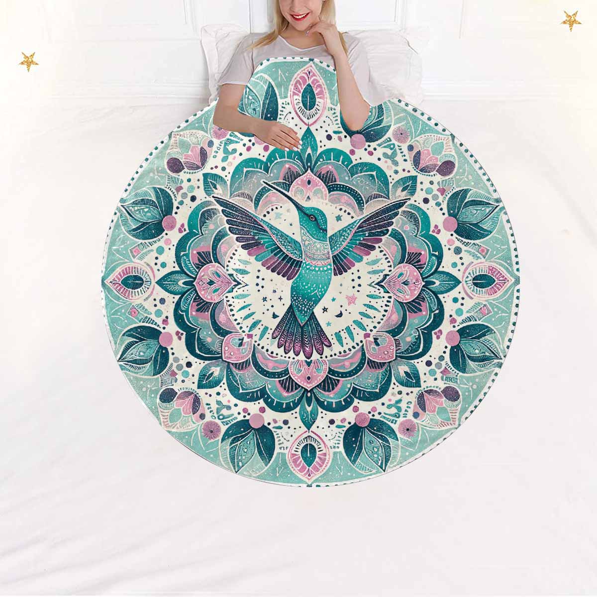 Mandella_Bird_Awd35143  Circular Micro Fleece Blanket 60"