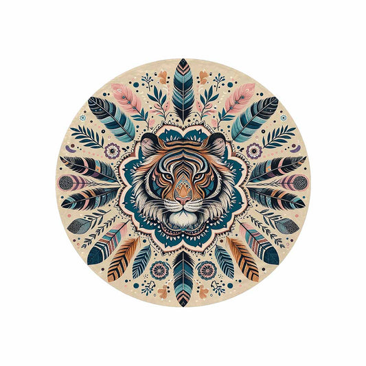 Mandella_Tiger_Awd35152  Circular Micro Fleece Blanket 60"