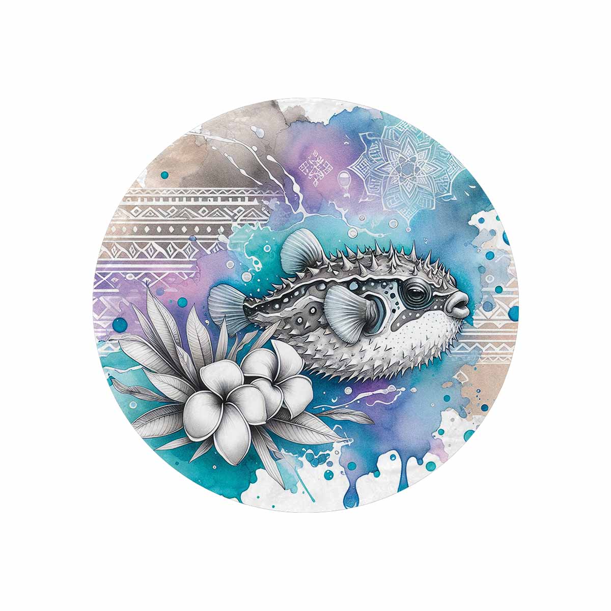 Sea_Animals_Stonfish_Awd351105  Circular Micro Fleece Blanket 47"