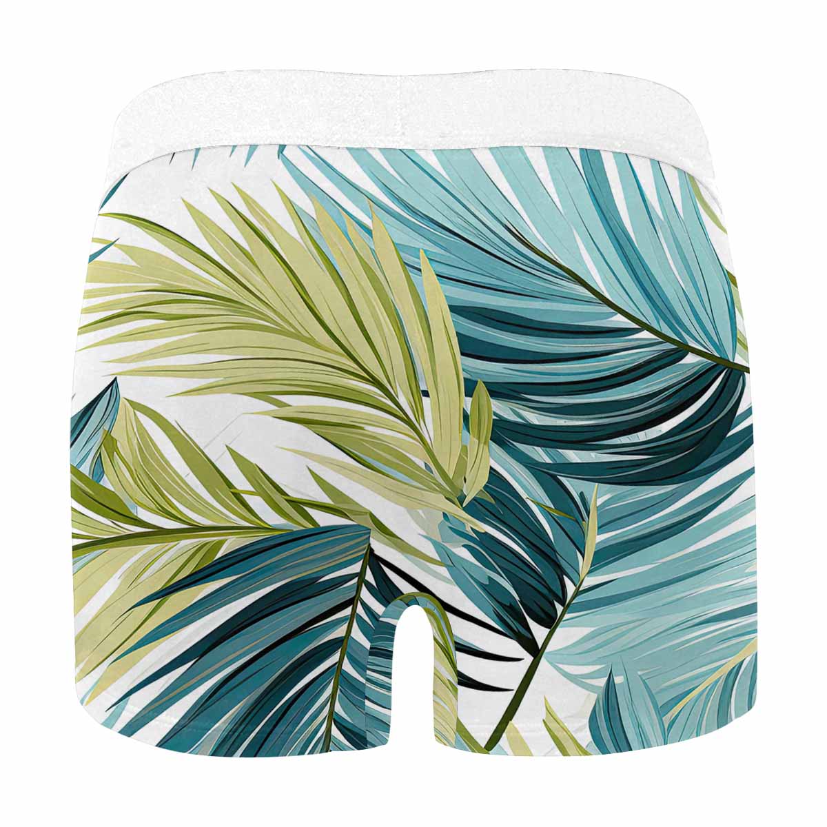 Palm Leaves Blue Green Men's All Over Print Boxer Briefs(Made In AUS)