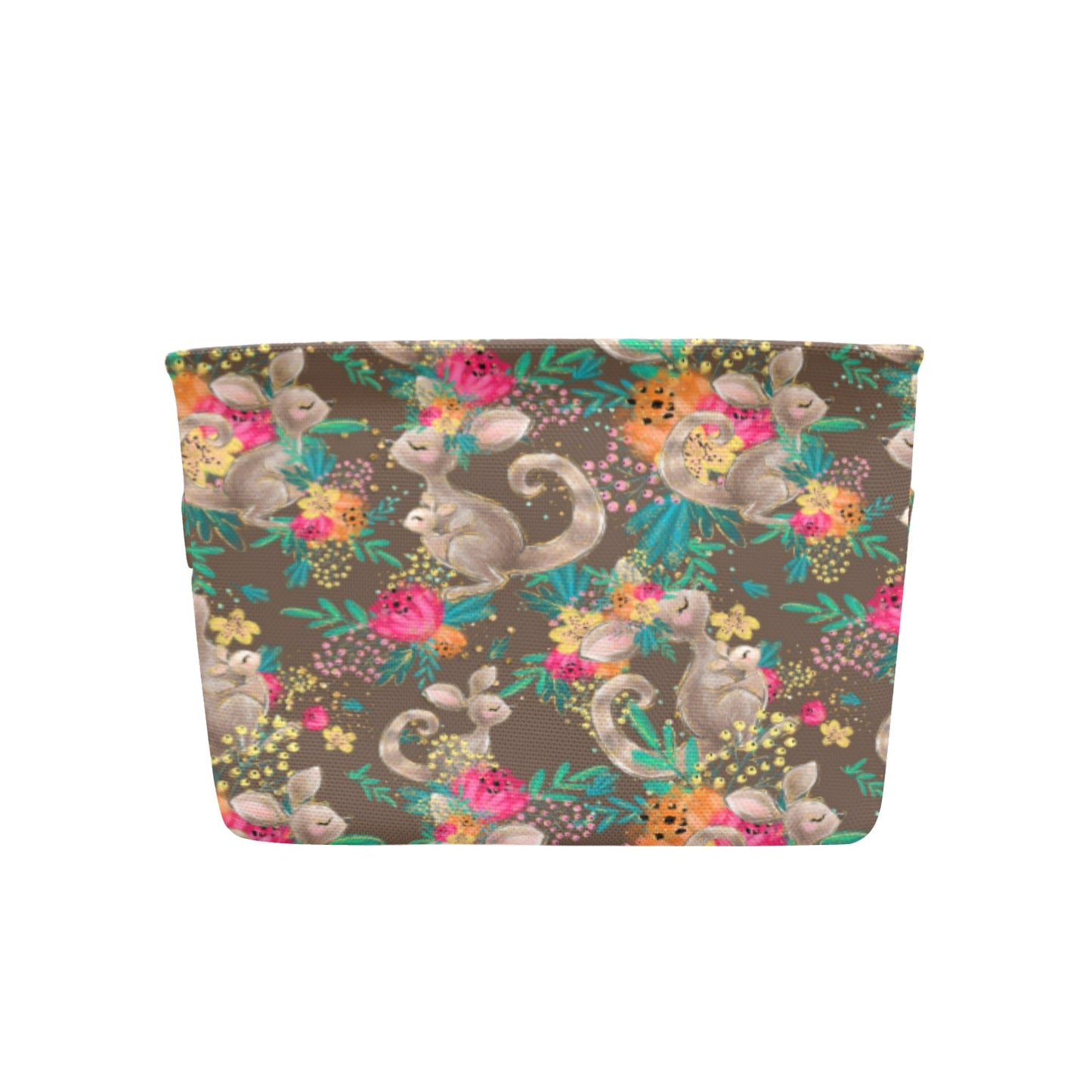 Australian Animals Kangaroo Brown Fabric Storage Basket