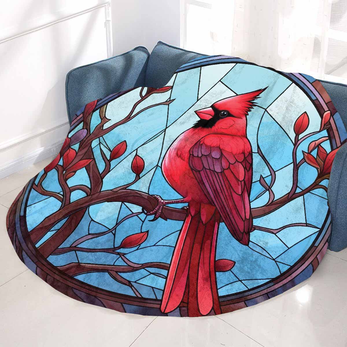 Cardinal_Awd35158  Circular Micro Fleece Blanket 60"