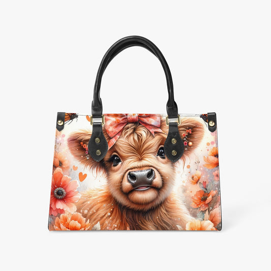 Women's Tote Bag - Long Strap - Highland Cow