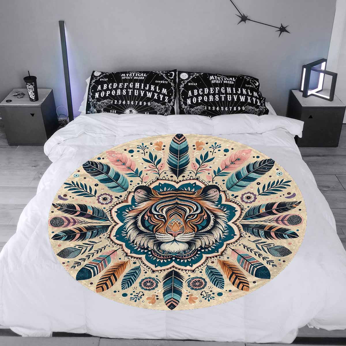 Mandella_Tiger_Awd35152  Circular Micro Fleece Blanket 47"