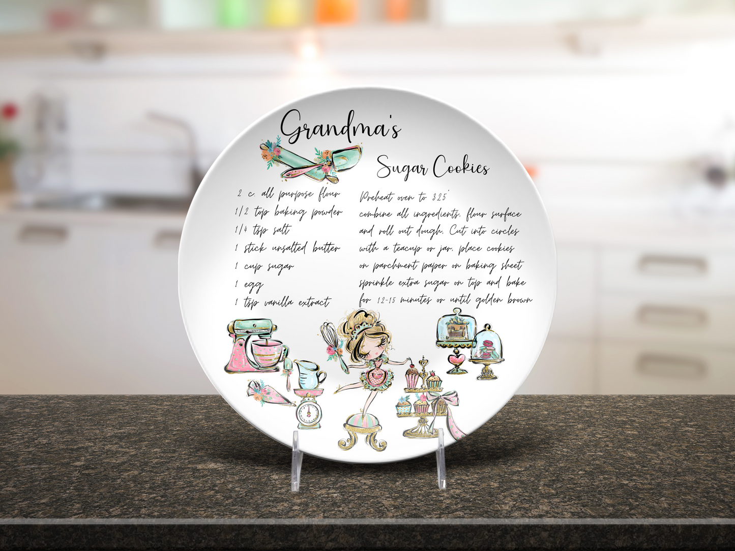 Personalised Handwritten Family Recipe Heirloom Roll it with Love Plate/Platter