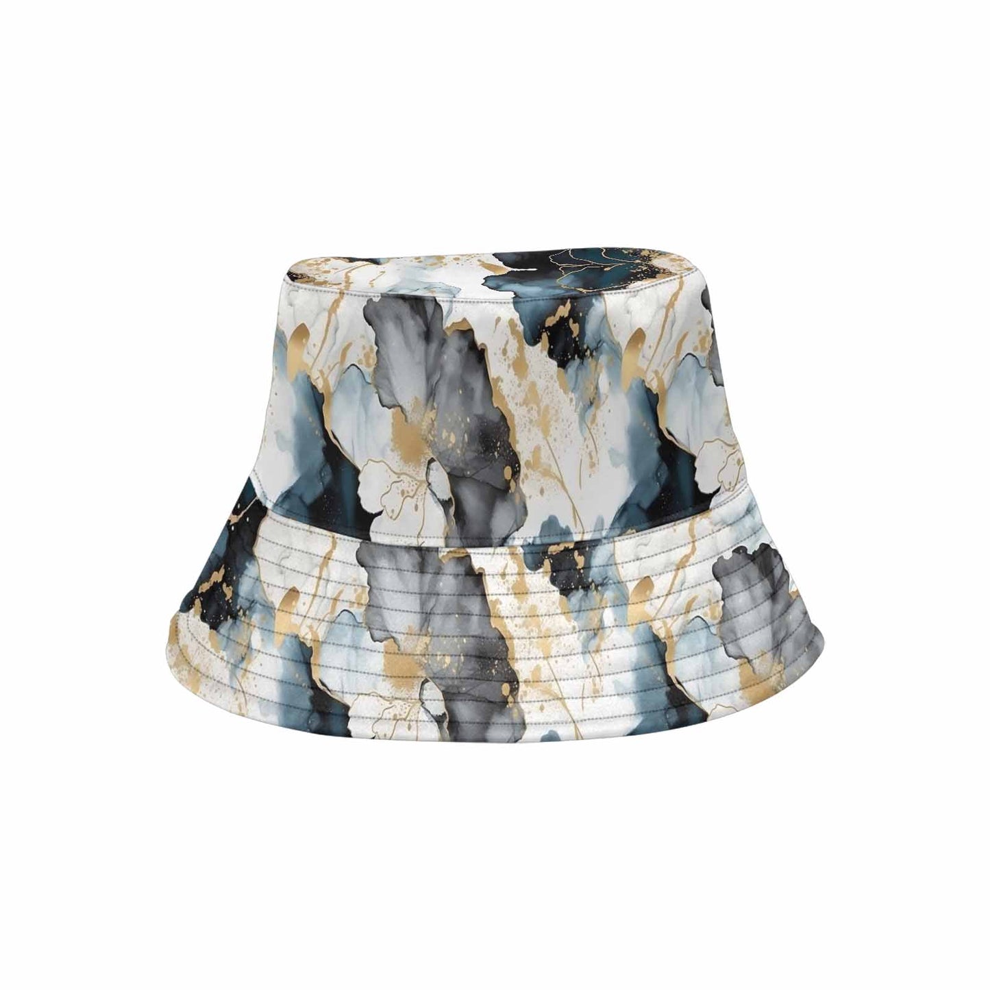 Black Ink Floral  Unisex Summer Single-Layer Bucket Hat