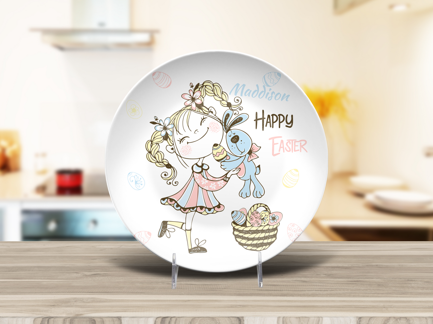 Whimsical Girl Personalised Easter Plate