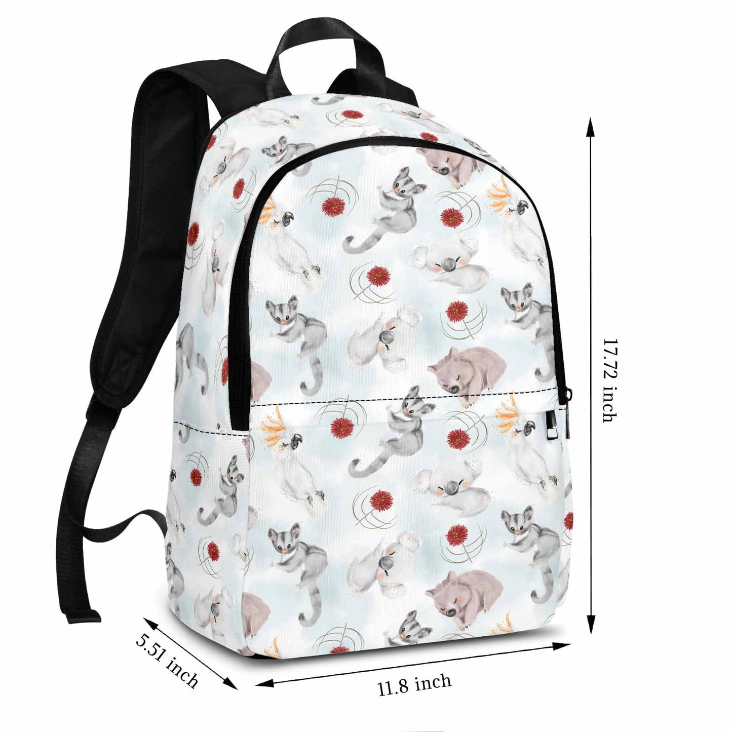 Australian Animals Koala, Sugar Glider, Wombat  Adult Casual Backpack