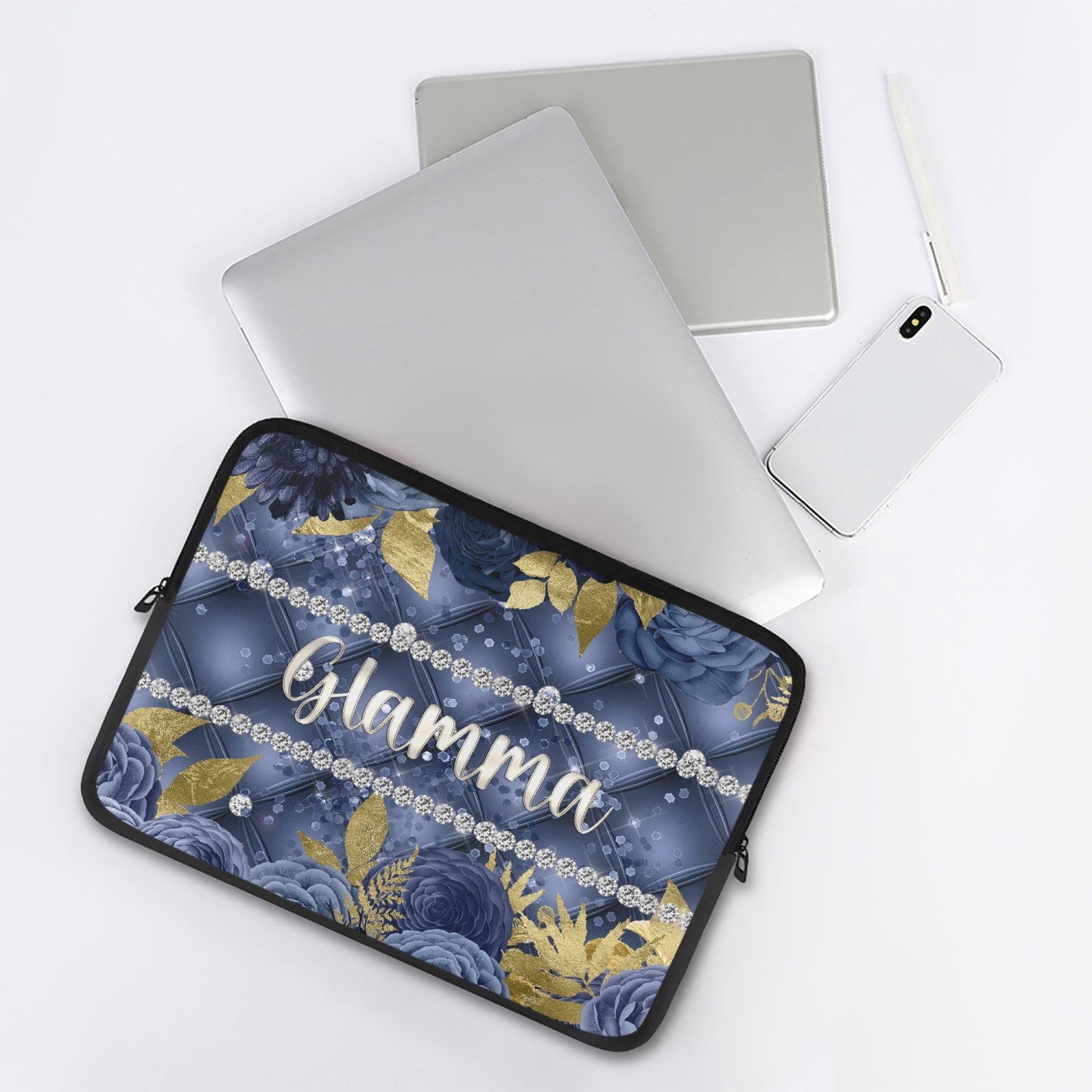 Laptop Sleeve - without handles - Navy Floral - Glamma