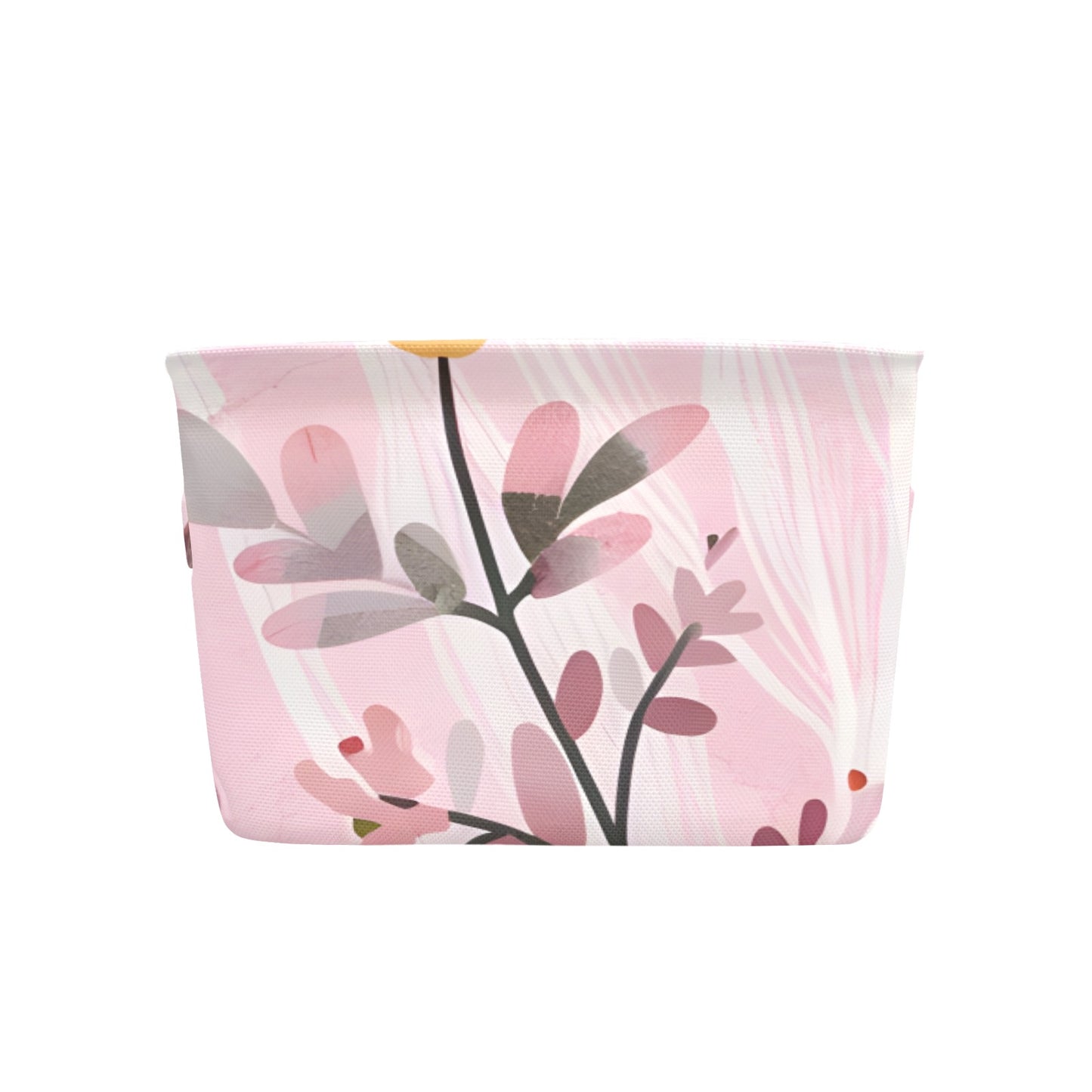 Pink Floral Fabric Storage Basket