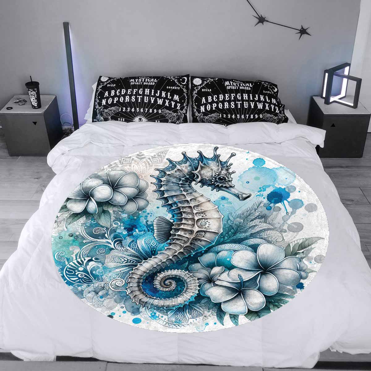 Sea_Animals_Seahorse_Awd351103  Circular Micro Fleece Blanket 60"