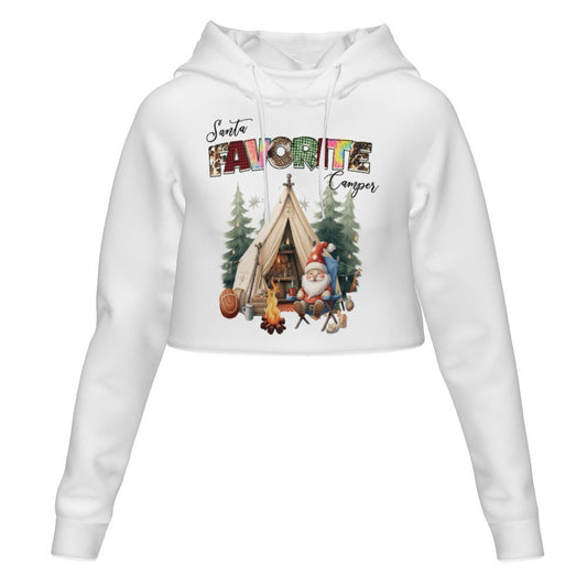 Women's All Over Print Cropped Hoodie (DLM) Hooded hoodie