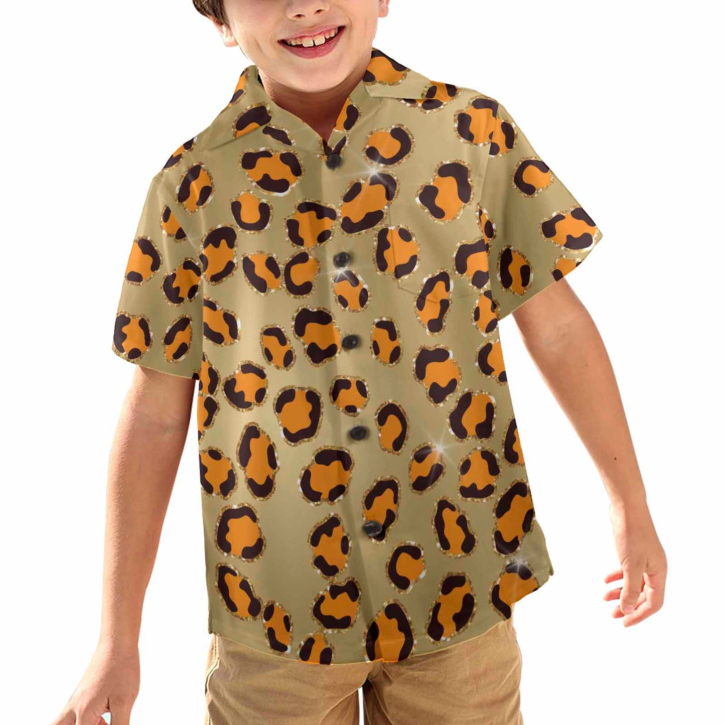 Animal Print 10  Little Boys Hawaiian Shirt