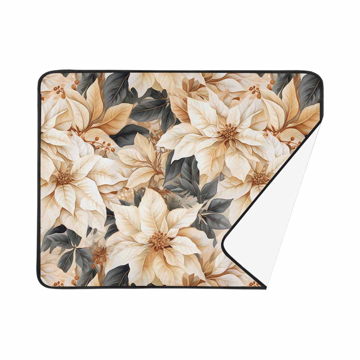 Cream Poinsettia2  Beach Mats 78"x 60"