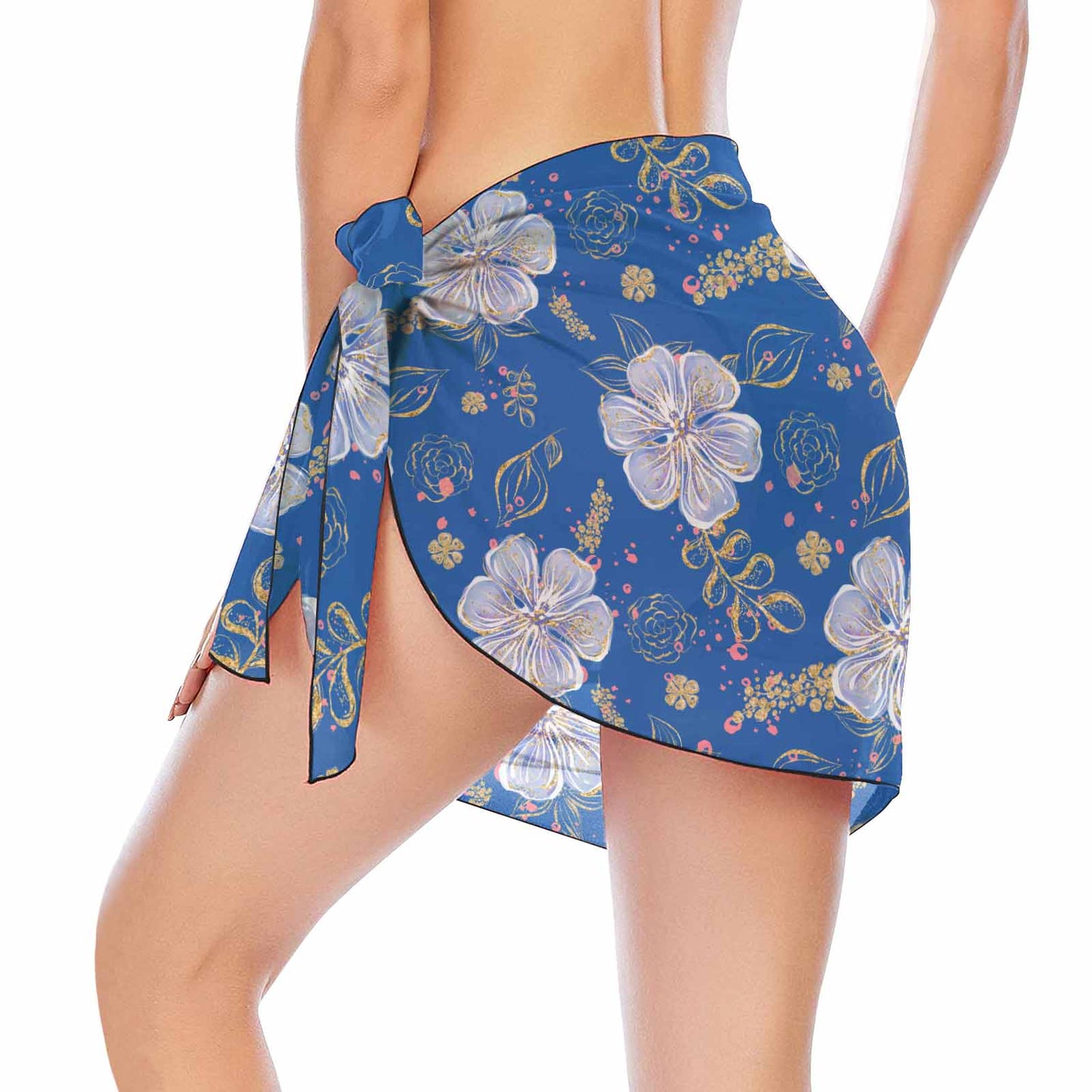 Blue Pansies  Women's Beach Sarong Wrap