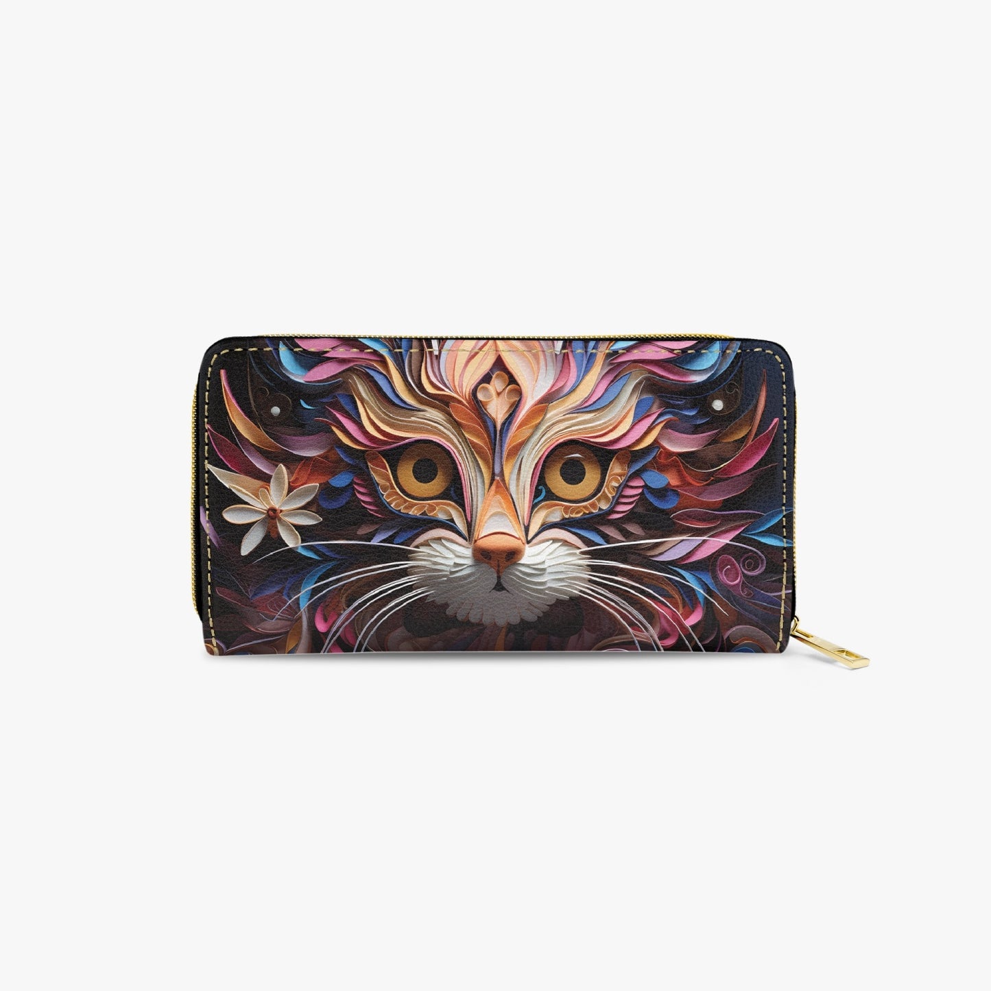 Long Type Zipper Purse - Cat