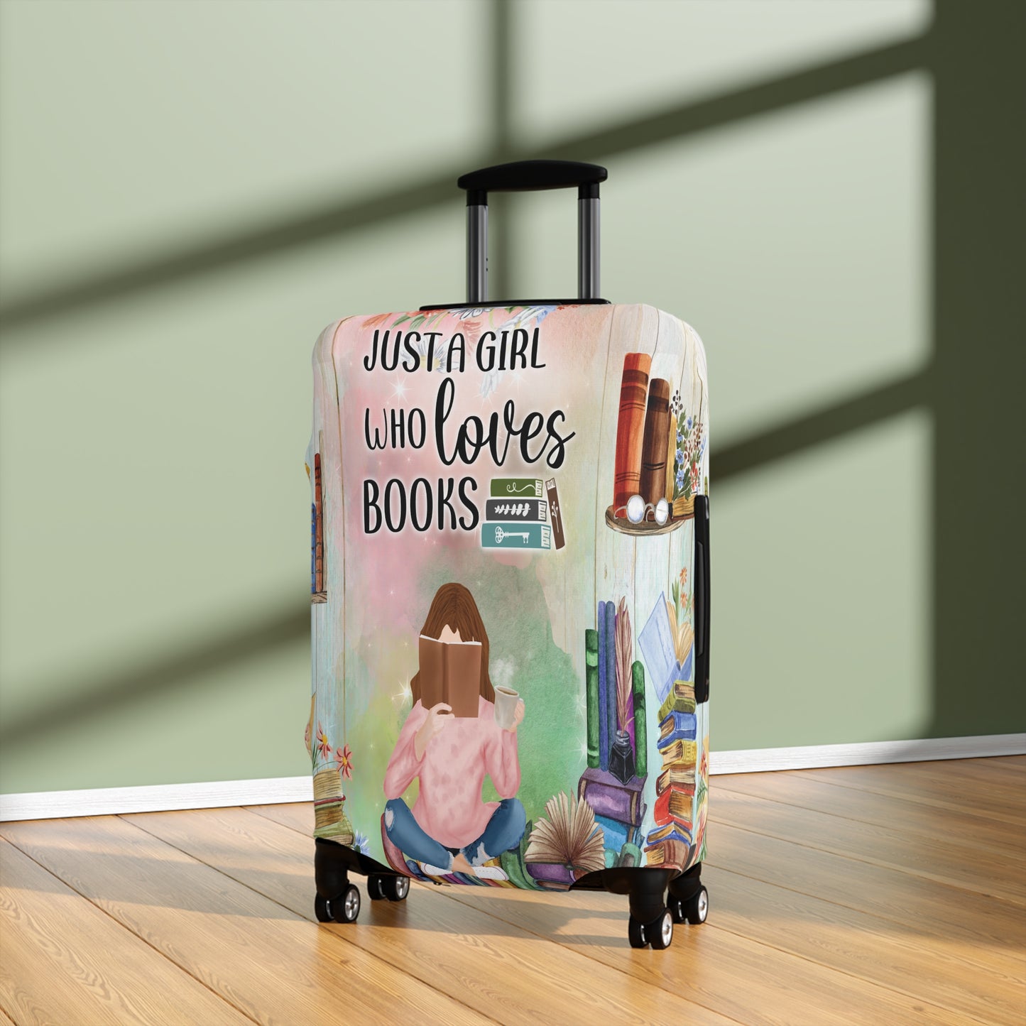 Luggage Cover, Just a Girl who Loves Books, awd-022