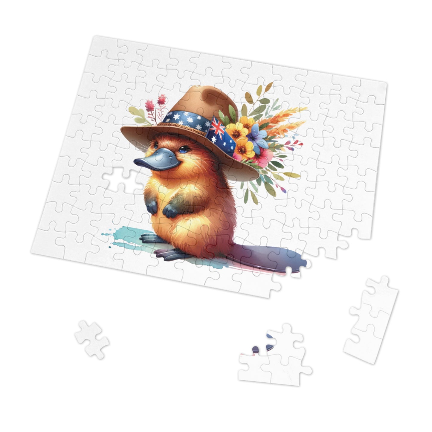 Jigsaw Puzzle in Tin, Australian Animals, Platypus, Personalised/Non-Personalised, awd-1319 (30, 110, 252, 500,1000-Piece)