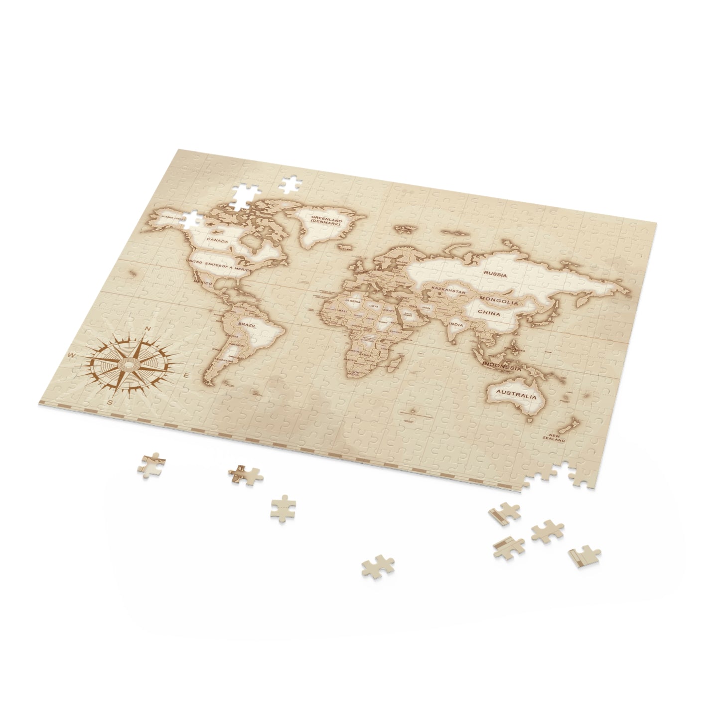 Personalised/Non-Personalised Puzzle, World Map (120, 252, 500-Piece)