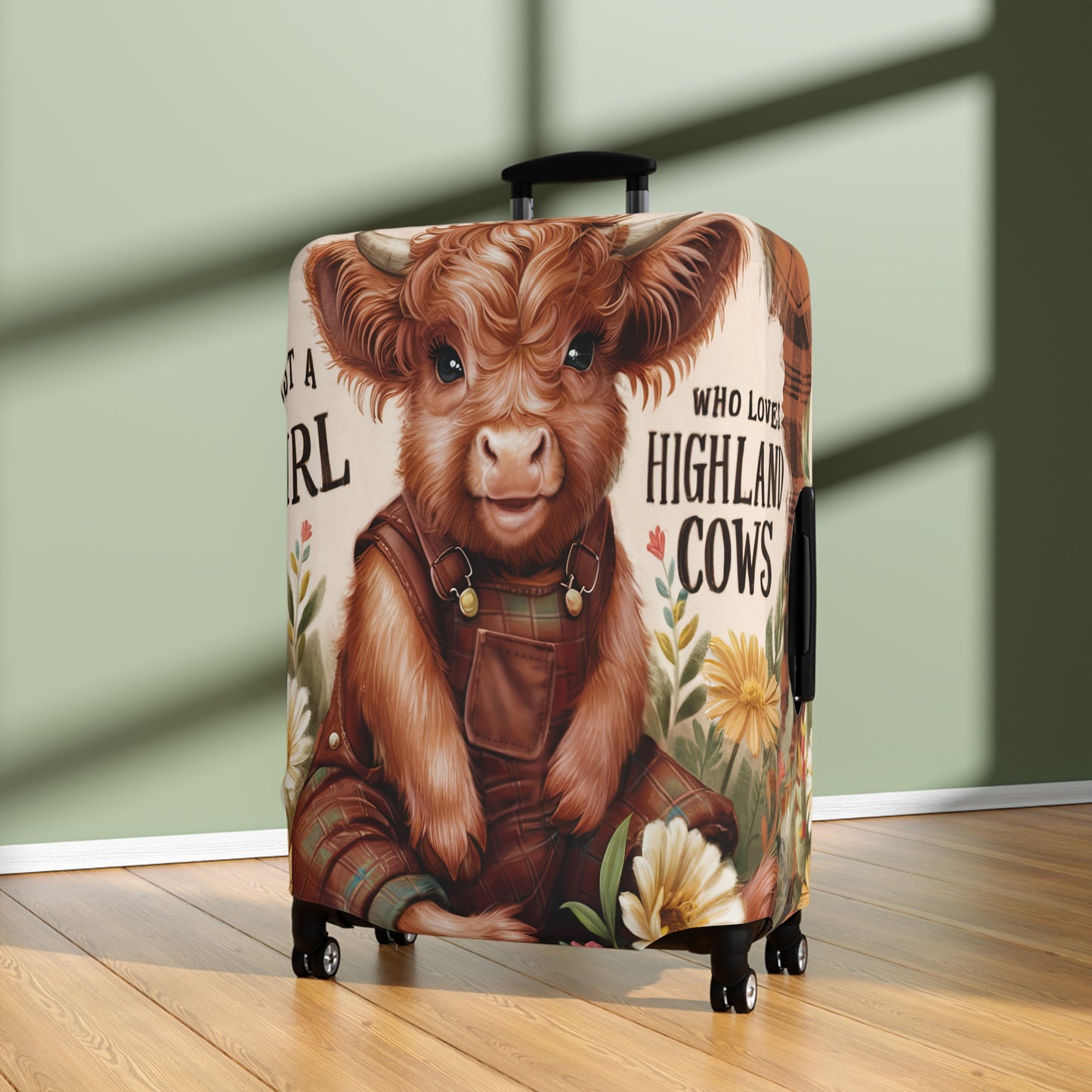 Luggage Cover, Just a Girl who Loves Highland Cows, awd-3093