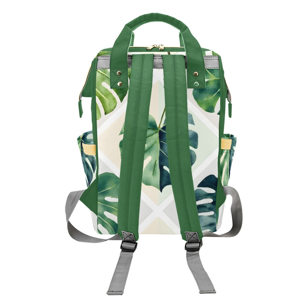 Monsteria Large Cream Bg Multi-Function Diaper Backpack/Diaper Bag (Model 1688)