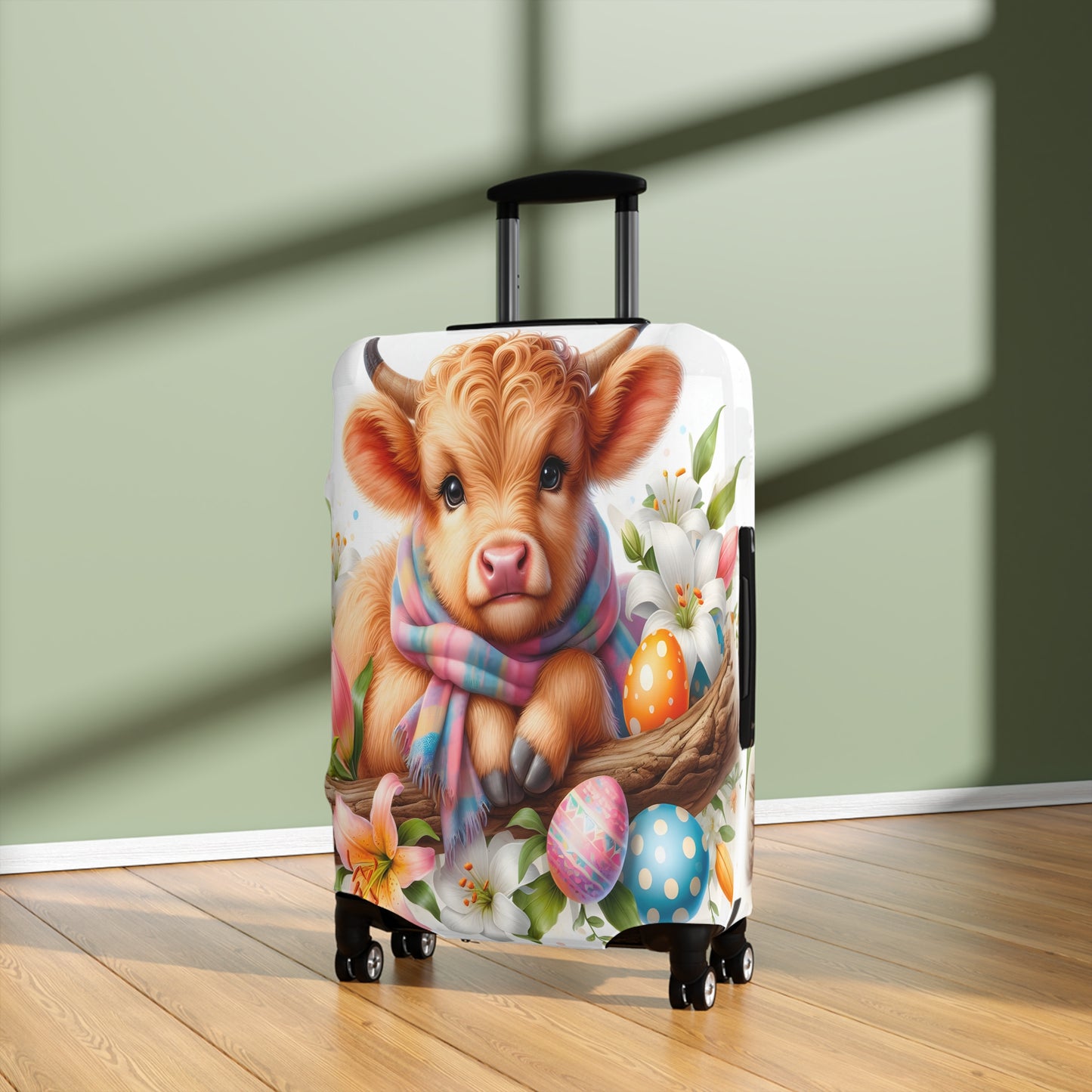 Luggage Cover, Easter, Highland Cow, awd-1621