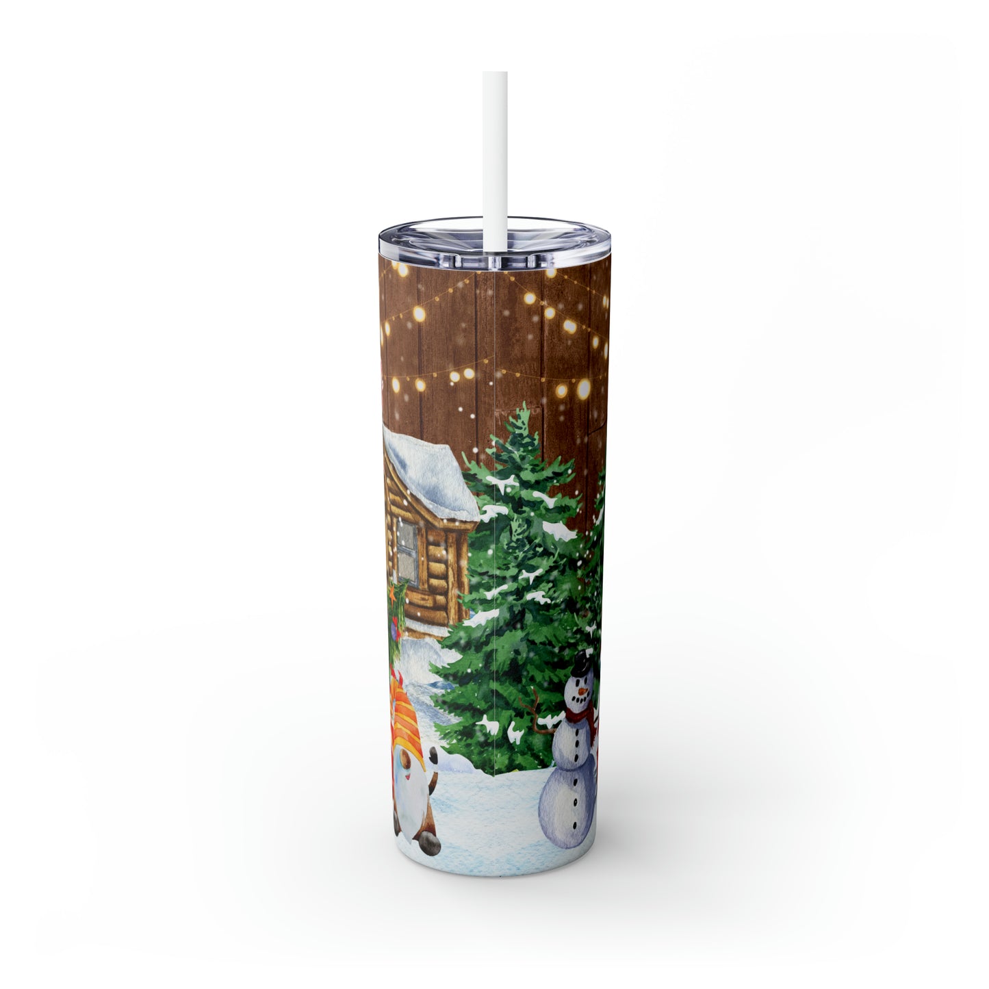 Skinny Tumbler with Straw, 20oz, Christmas, awd-282